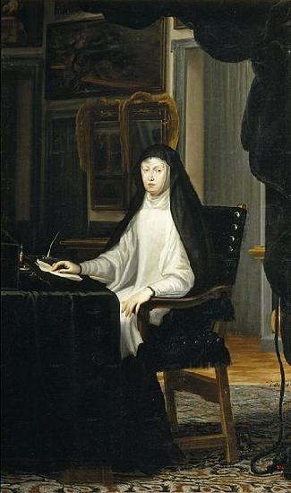Miranda, Juan Carreno de La reina Mariana de Austria de luto Sweden oil painting art